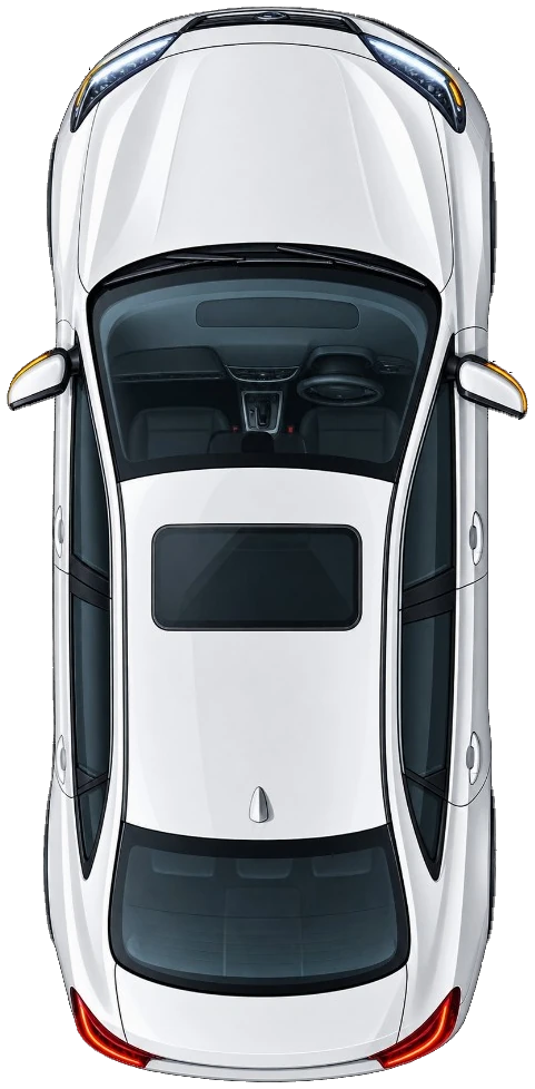 Comfort air-conditioned sedan viewed from above